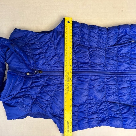 Athleta Royal Capri Blue Goose down Puffer Vest w/full front zipper Sz-S. Y12 - Picture 11 of 12
